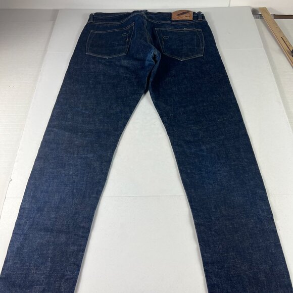 Rouge Territory Selvedge Jean Men Measured 33x30 Skinny Dark Blue 6 Pocket Denim - Picture 9 of 16